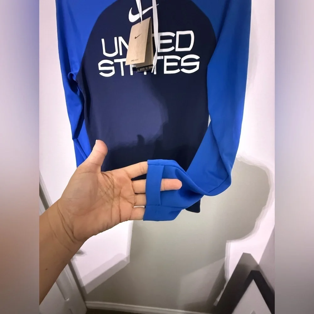 NEW Nike UNITED STATES SOCCER Pullover Hoodie Navy and Black, size Small